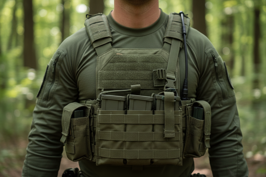 Operator wearing a UBACS with a green plate carrier