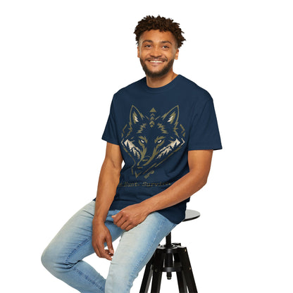 Wolf Head T-Shirt — "Track. Hunt. Survive." Outdoor Hunting Graphic Tee